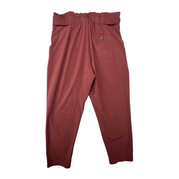Athleta Skyline Pant II Reddish-Brown Tapered Fit With Tie Waist Size 6P - Picture 3 of 15